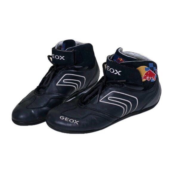 Geox Red Bull Racing Shoes Mens 8.5 Blue Leathe Formula One Team Net Breathing - Picture 1 of 16